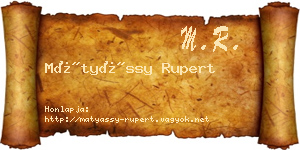 Mátyássy Rupert névjegykártya